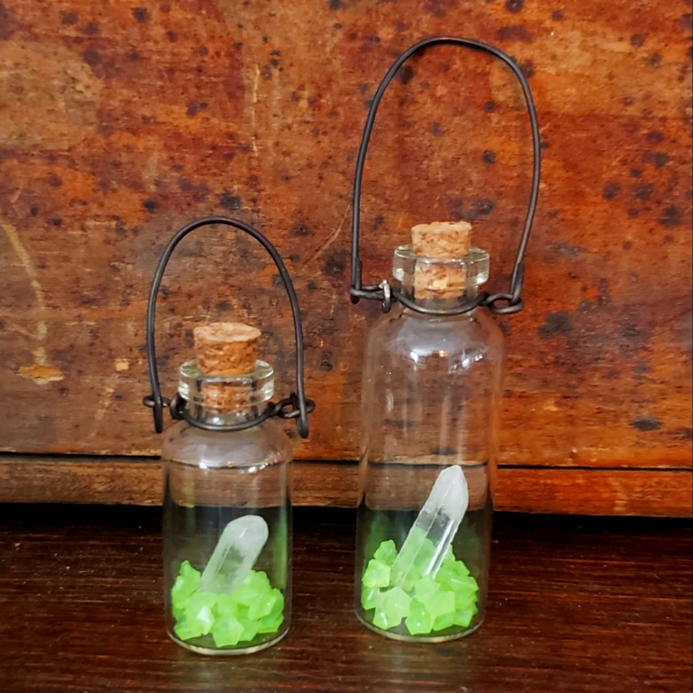 Glowing Halloween Crystal Mini Bottle Ornament (with mini glowsticks)
